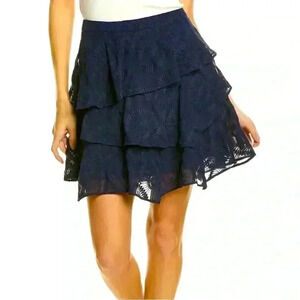 Ted Baker Tieri Embroidered Asymmetrical Mini Skirt SIZE 0